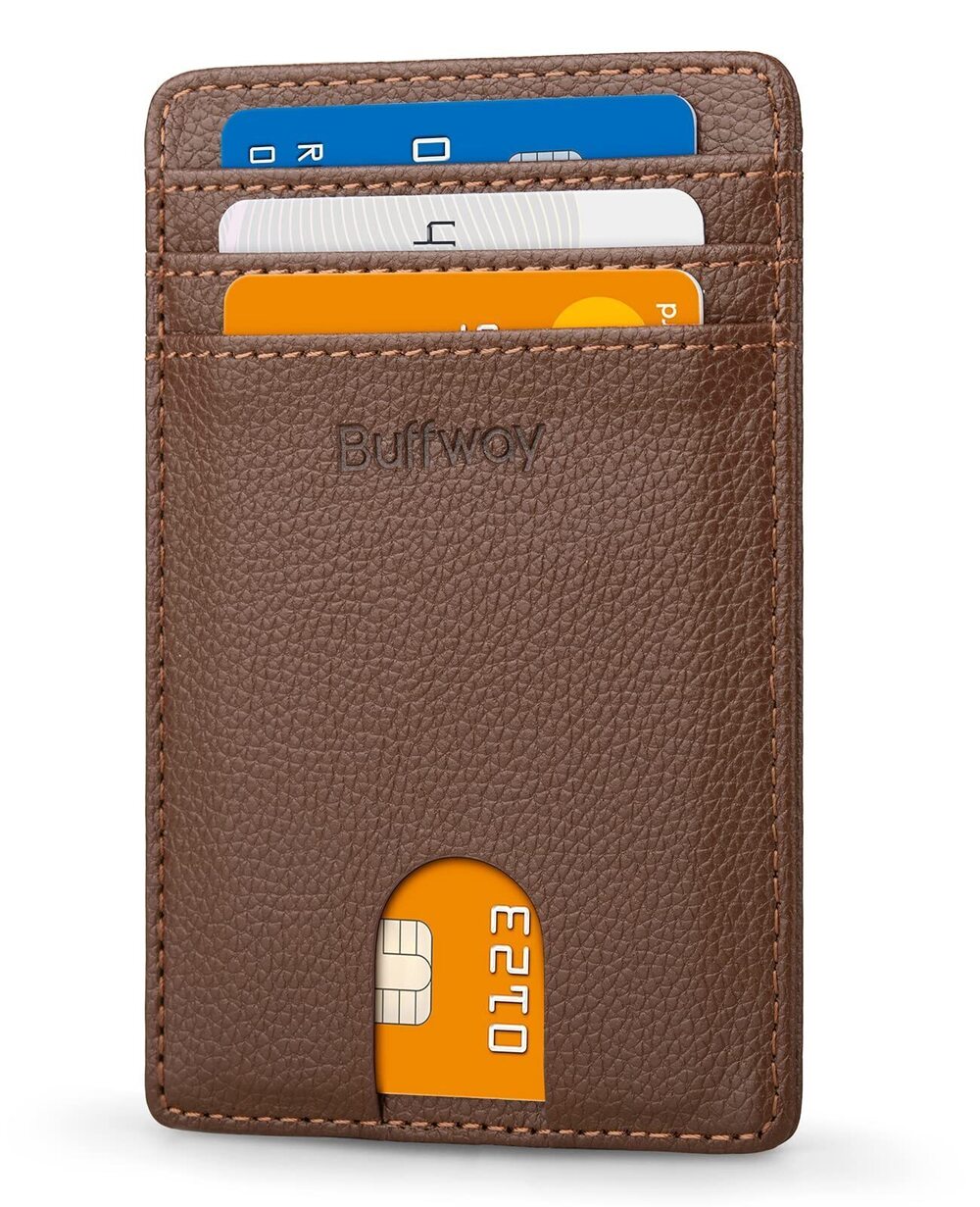 7433 Slim Wallet, Minimalist Thin Front Pocket Leather Credit Card Holder